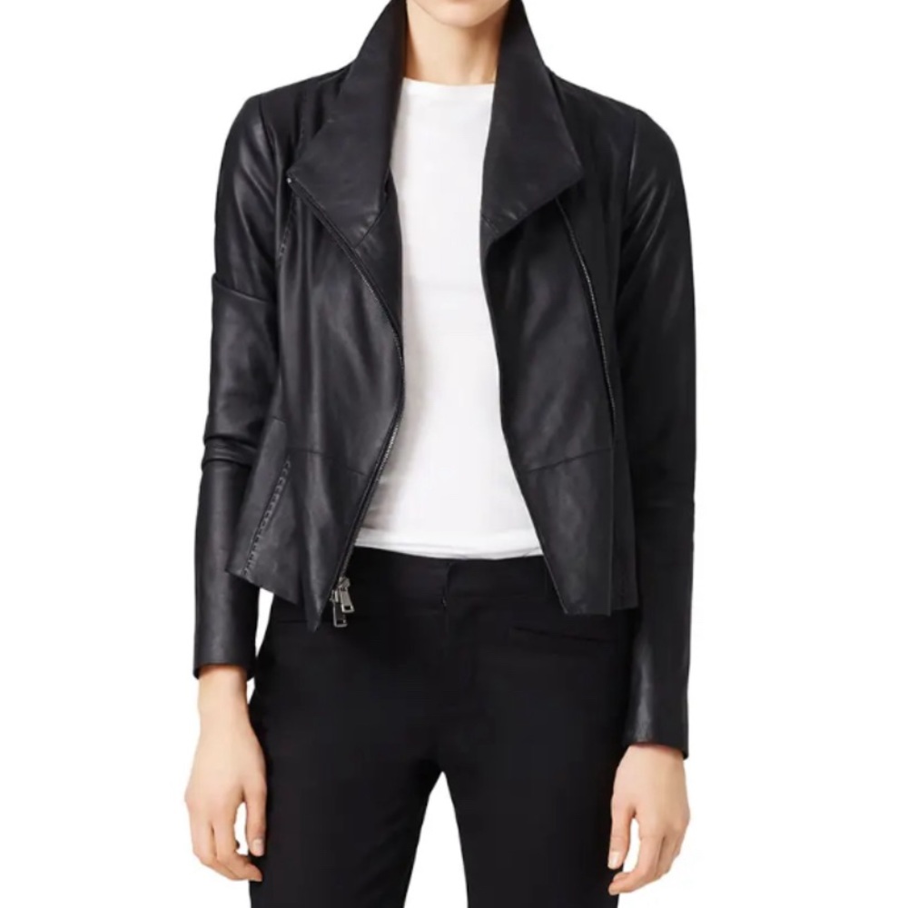 Vince scuba leather jacket